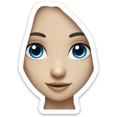 Elf girl with dark hair and blue eyes sticker