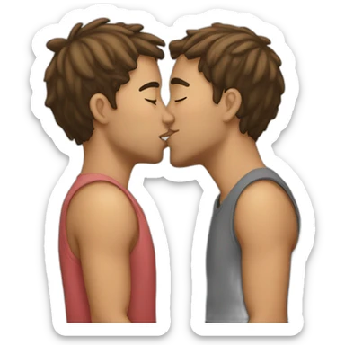 Couple passionate kiss sticker