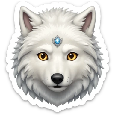 white wolf from Games of throne character face only front face sticker