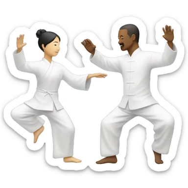 two people tai chi sticker