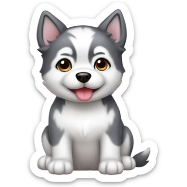 cute kawaii baby dog husky body sticker