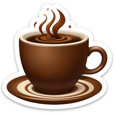 plain Coffee without Saucer, Brown Cup, no saucer. sticker