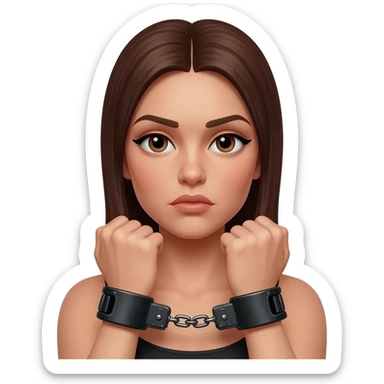 Women behind back handcuffs sticker