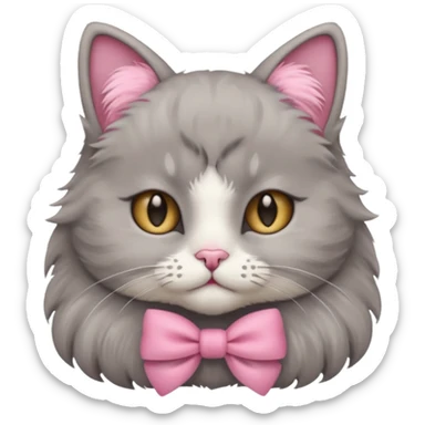 Um gato com lacinho rosa  sticker