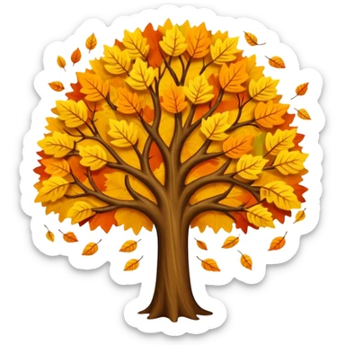 leaves falling from a tree sticker