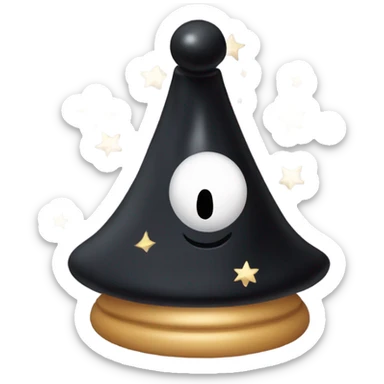 an awesome black chess pawn with a wizard hat sticker
