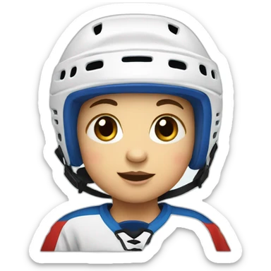 baby hockey player wearing red helmet sticker