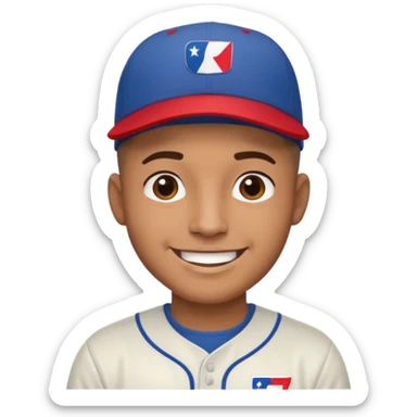 brown skin latino male with buzz cut wearing a puerto rico baseball cap sticker