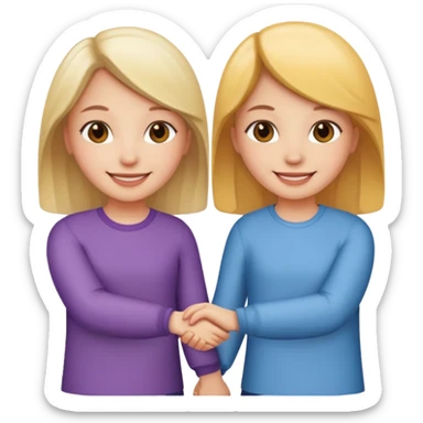 Two friends holding hands girls sticker