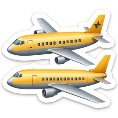 Two large grey rectangle with a plane flying in their direction sticker