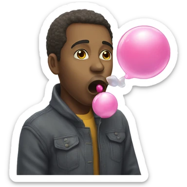 Blowing bubblegum bubbles sticker