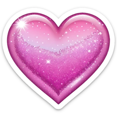 glitter heart in shades of only pink that ombres sticker