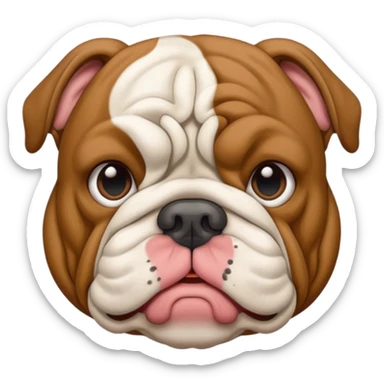 bulldog ingles atigrado oscuro con blanco sticker