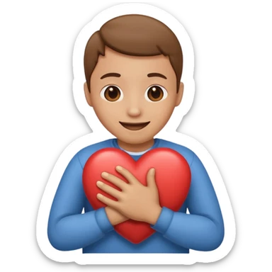 hugging your heart sticker