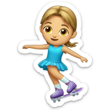 niña patinando sticker