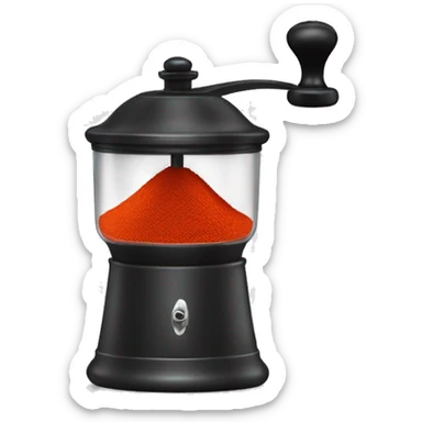 Pepper mill with the powder falling on a lime sticker