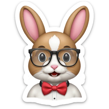 Nerdy bunny sticker