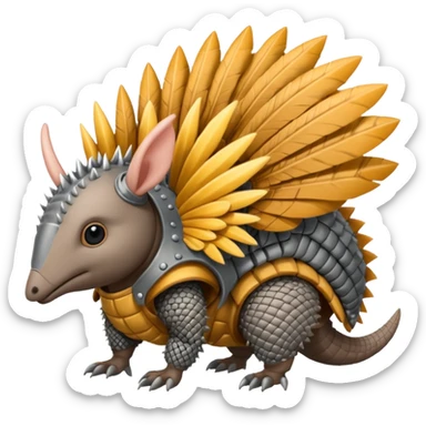 winged armadillo sticker
