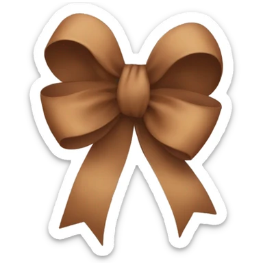 brown cute bow sticker