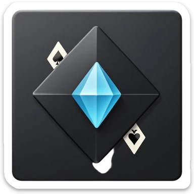 3d diamond shape matte black. diamond shape like on a playing card sticker