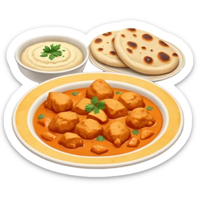 butter chicken and naan bread sticker