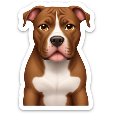 Brown Pitbull sitting sticker