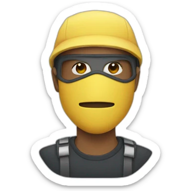 man with a boat mask on sticker