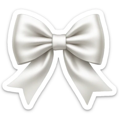white satin bow sticker
