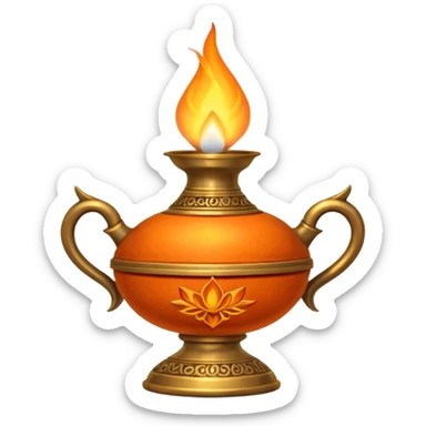oil lamp diya. sticker