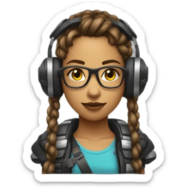 Gamer musicien sauvage futuriste fille sticker