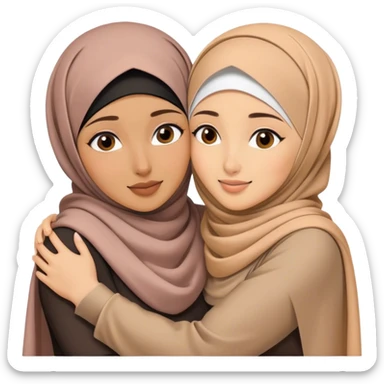 2 hijabi best friends hugging each other  sticker
