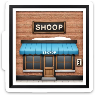 shop with the work shop in the sign sticker