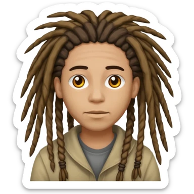 Dreads not smiling and mixed skin color emoji sticker