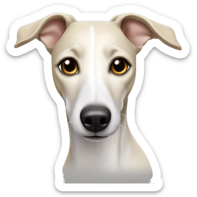 white beige whippet sticker