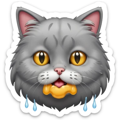 crying cat sticker