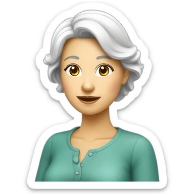 Femme agee coupe au bol bicolor bordeau blanc sticker