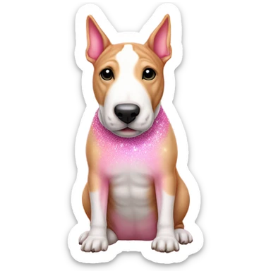 Pink ombre full-body bull terrier with glitter sticker