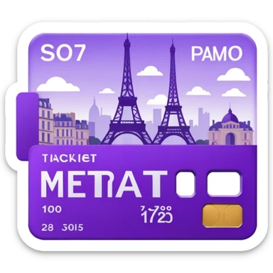 Parisien metro purple ticket  sticker