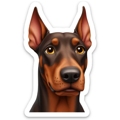 Red Doberman pinscher  sticker