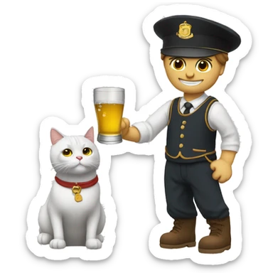 Un chat qui est breton et qui boit de l’alcool sticker