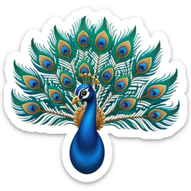 peacock feather with Krishna sticker