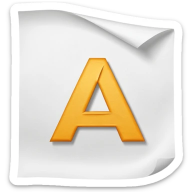 paper sheet with letter А highlighted sticker