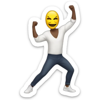 Man dance with mask  sticker