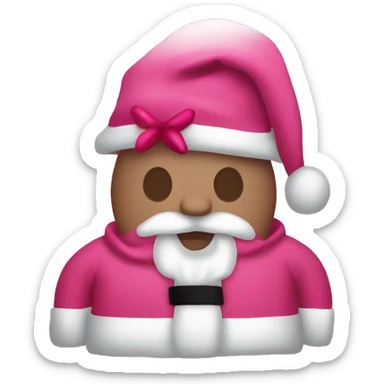 Pink Santa Claus outfit with reindeer  sticker