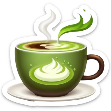 A cup of Coffee and a cup matcha sticker