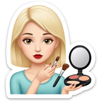 A Girl putting on makeup  sticker