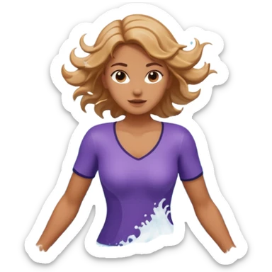 woman standing in ocean waves, water splashing around her, confident expression, dynamic sea motion, cinematic ocean vibe, 3D cartoon style, mobile game icon style, clean background, no text, no watermark
  sticker