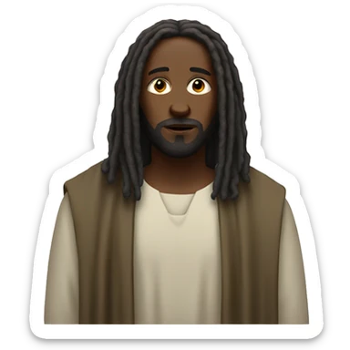 Black Jesus with dreads sticker