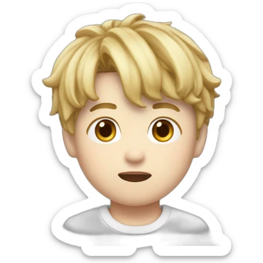 Jimin qui bois de l'acolle sticker