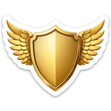 Gold shield with wings and VIP text in the center sticker